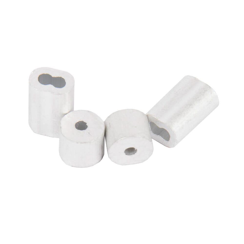 Wire Rope Sleeve and Stop, Aluminum, 1/16 in, 2-Each