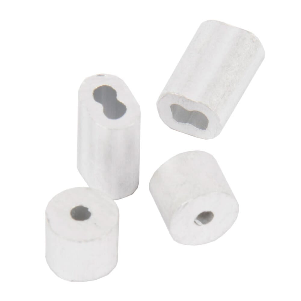 Wire Rope Sleeve and Stop, Aluminum, 1/16 in, 2-Each