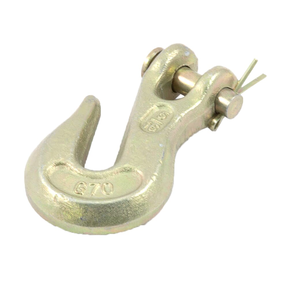 Clevis Grab Hook, Grade 70 (G70), Yellow Zinc, 5/16 in