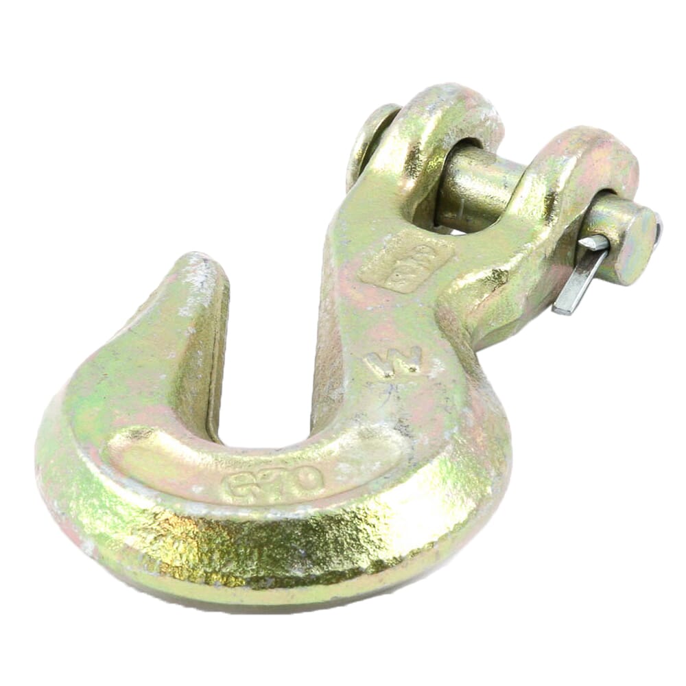Clevis Grab Hook, Grade 70 (G70), Yellow Zinc, 3/8 in