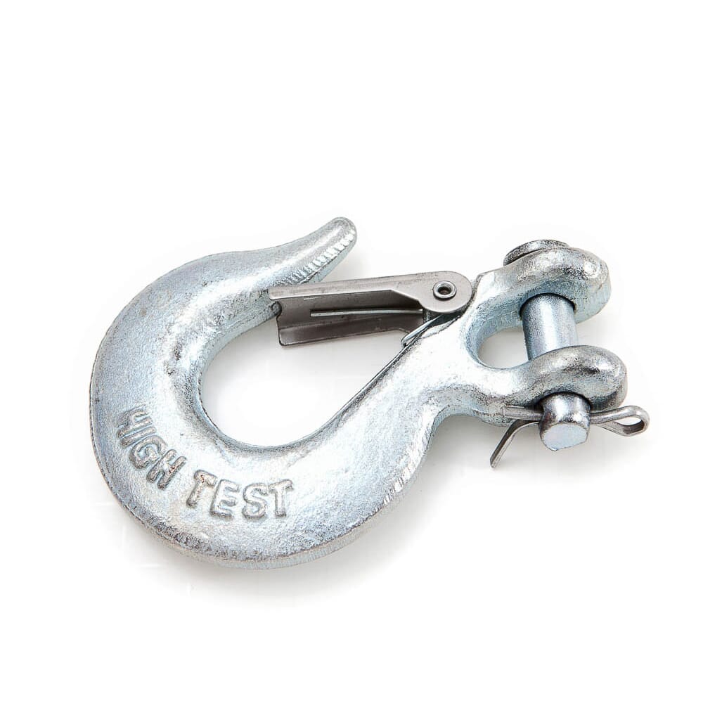 Clevis Slip Hook, Forged Galvanized, 1/4 in with Latch