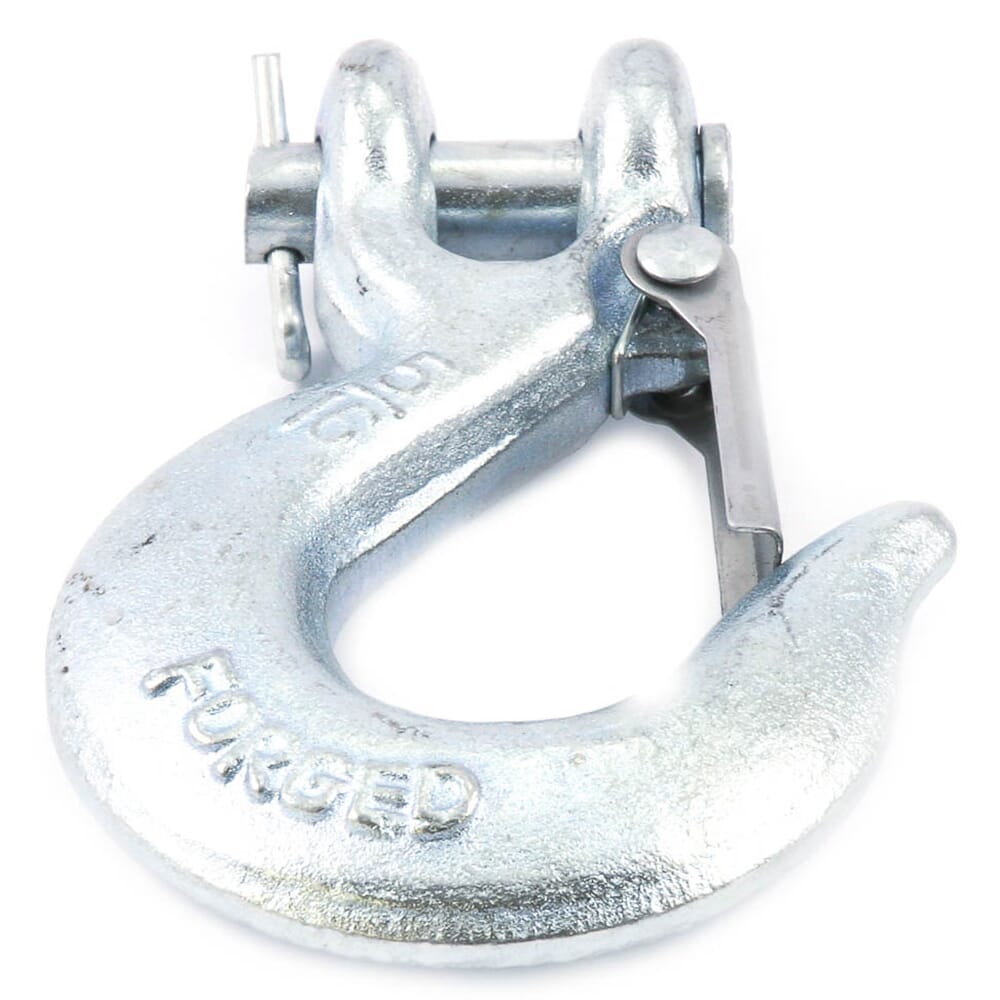 Clevis Slip Hook, Forged Galvanized, 5/16 in with Latch