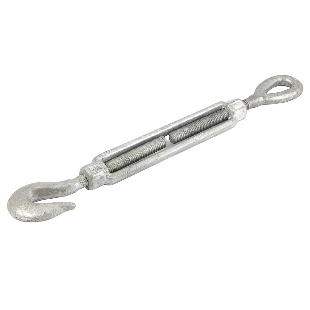 Turnbuckle, 1/2 in x 6 in, Hook and Eye Galvanized