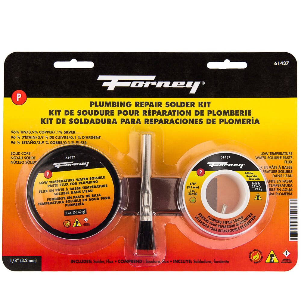 Solder Kit, Lead Free (LF), Plumbing Repair, Solid Core, 1/8 in, 3 Ounce