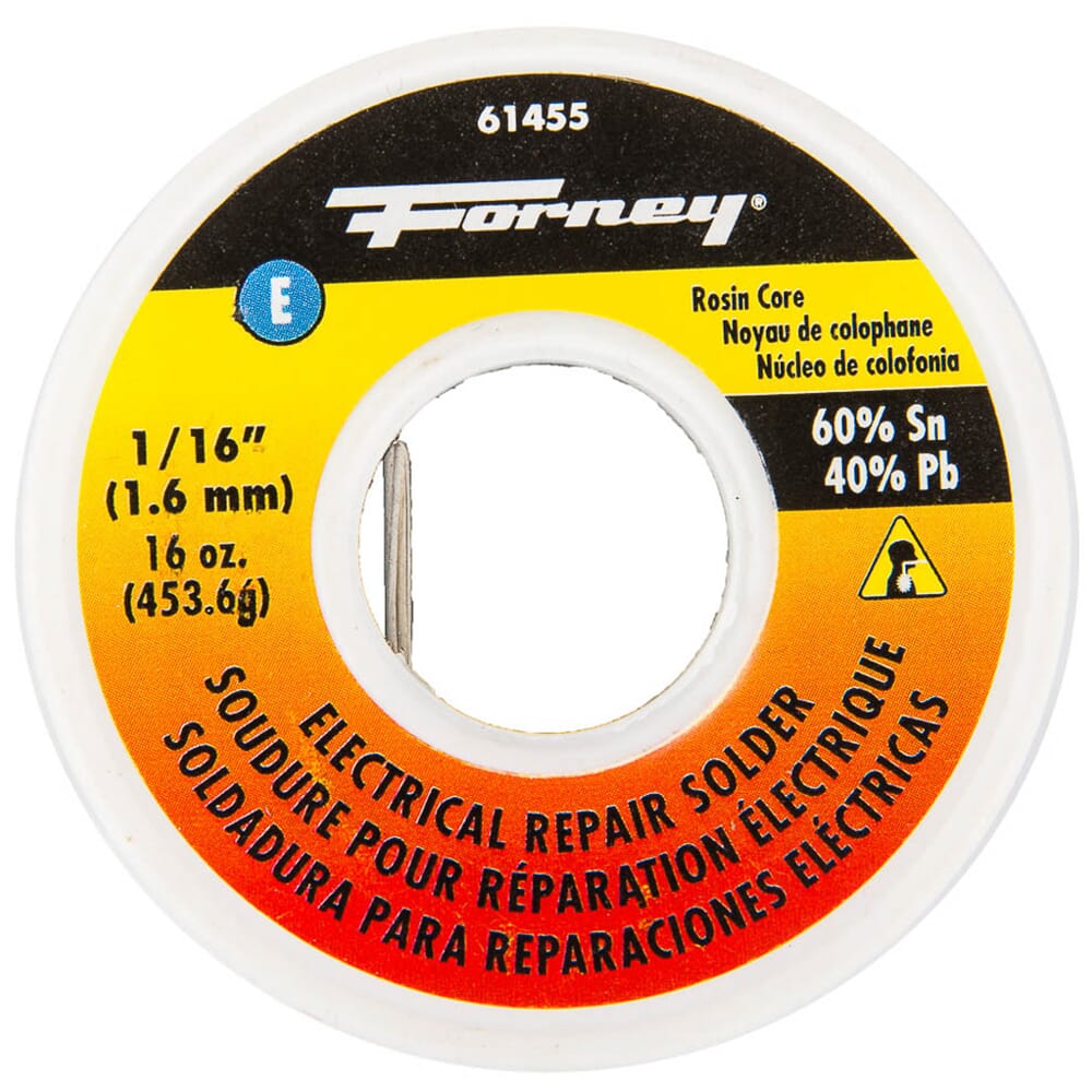 Solder, Electrical Repair, Rosin Core, 1/16 in, 16 Ounce