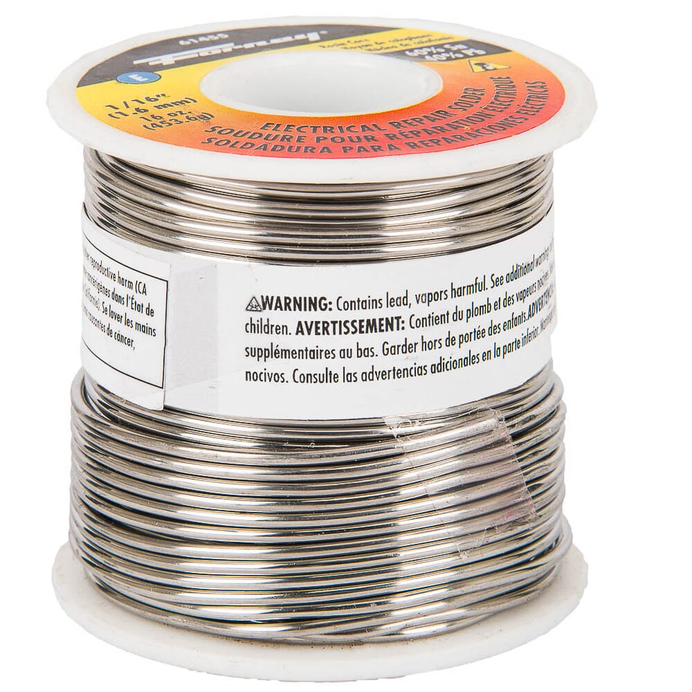 Solder, Electrical Repair, Rosin Core, 1/16 in, 16 Ounce