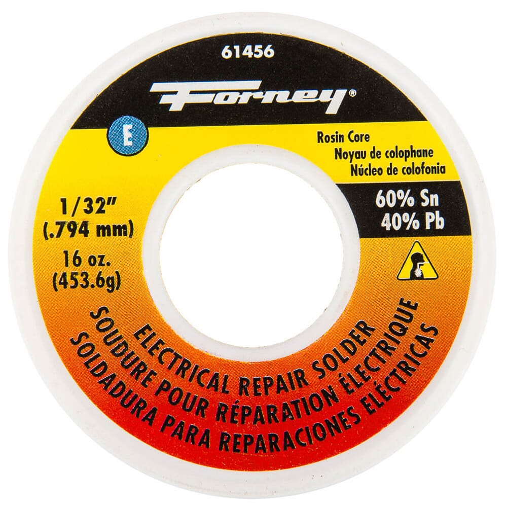 Solder, Electrical Repair, Rosin Core, 1/32 in, 16 Ounce