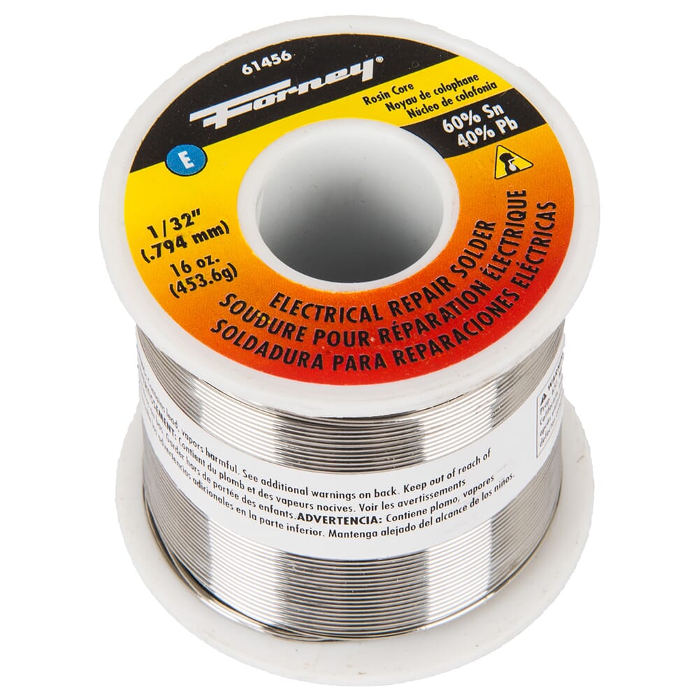 Solder, Electrical Repair, Rosin Core, 1/32 in, 16 Ounce