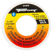 Solder, Electrical Repair, Rosin Core, 1/16 in, 8 Ounce