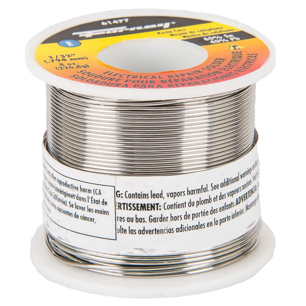Solder, Electrical Repair, Rosin Core, 1/32 in, 8 Ounce