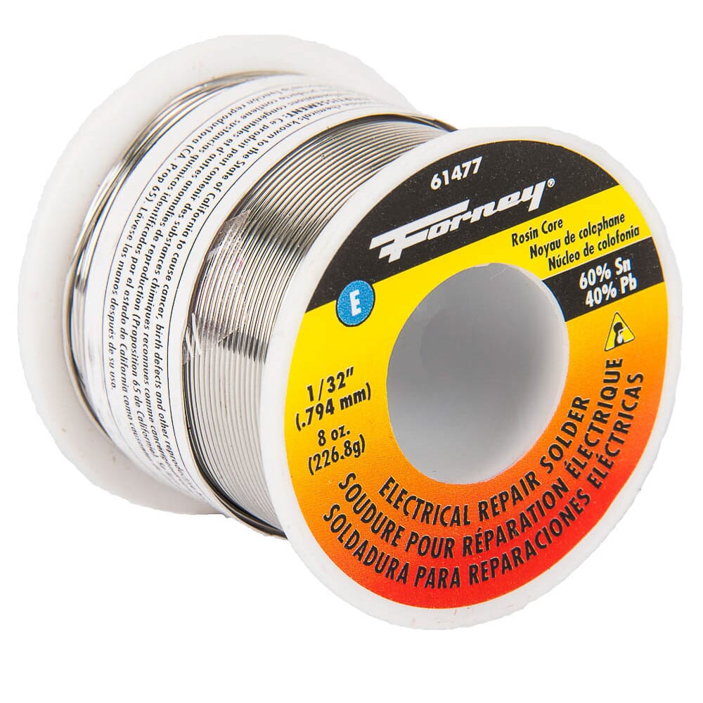 Solder, Electrical Repair, Rosin Core, 1/32 in, 8 Ounce