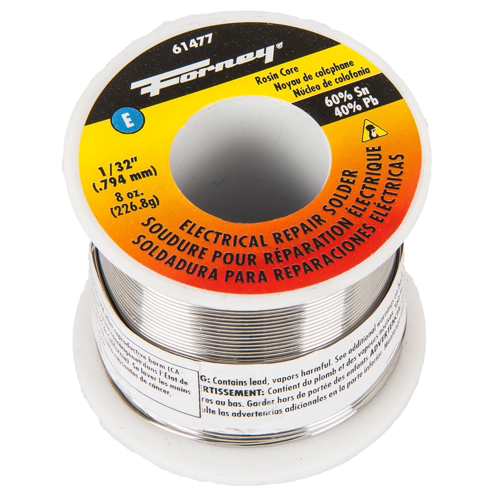 Solder, Electrical Repair, Rosin Core, 1/32 in, 8 Ounce