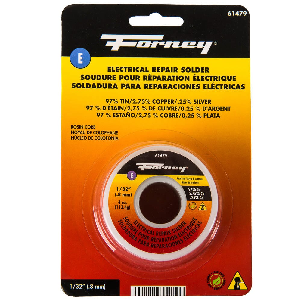 Solder, Lead Free (LF), Electrical Repair, Rosin Core, 1/32 in, 4 Ounce