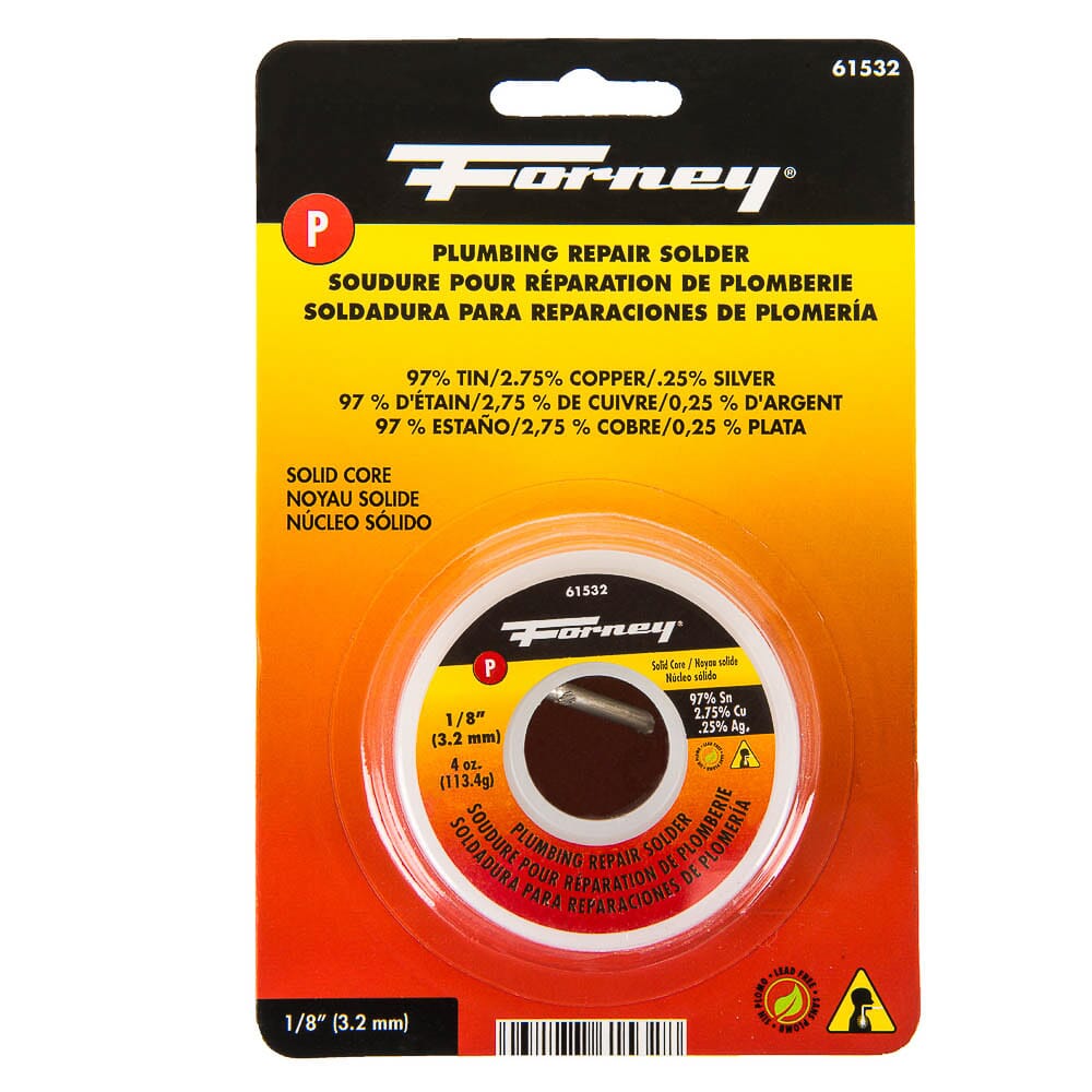Solder, Lead Free (LF), Plumbing Repair, Solid Core, 1/8 in, 4 Ounce