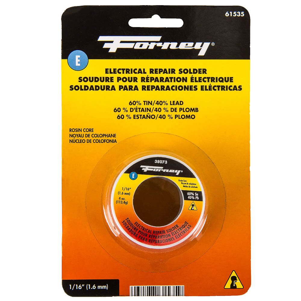 Solder, Electrical Repair, Rosin Core, 1/16 in, 4 Ounce