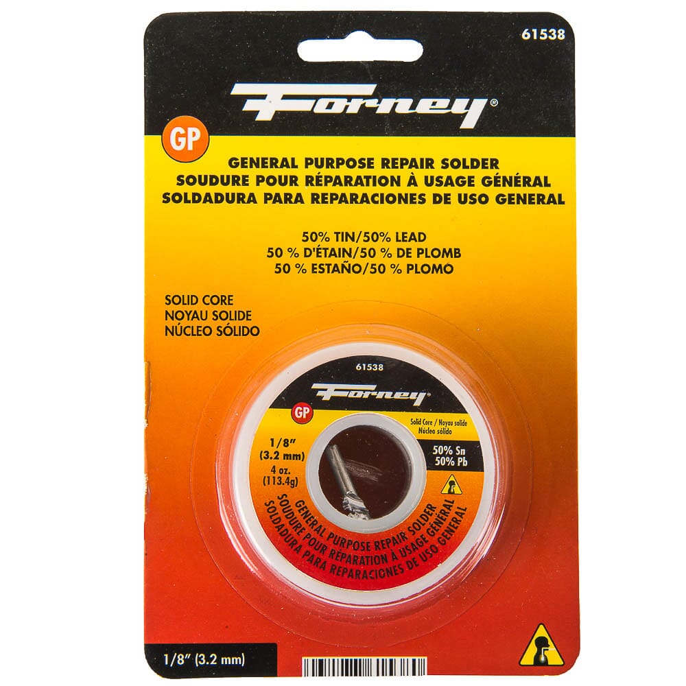 Solder, General Purpose Repair, Solid Core, 1/8 in, 4 Ounce