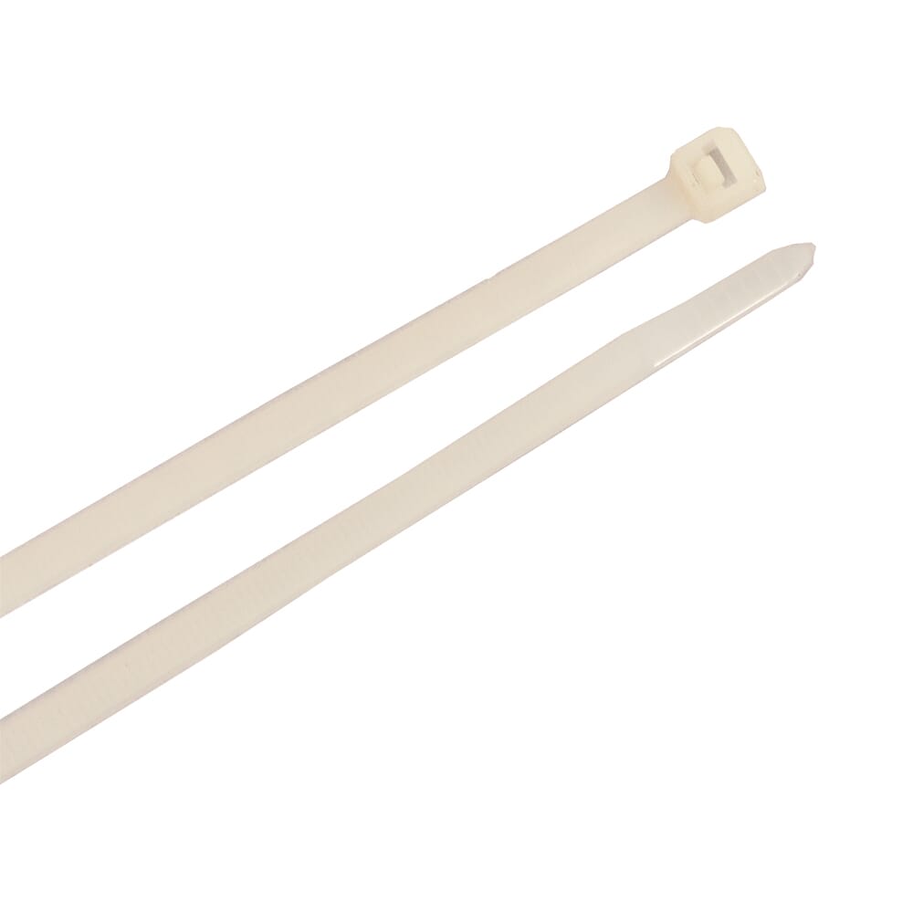 Cable Ties, 12 in Natural Standard Duty, 100-Pack