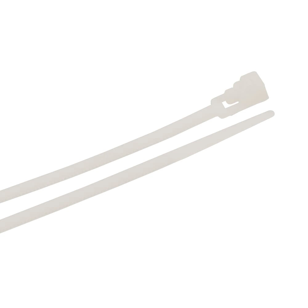 Cable Ties, 8 in Natural Releasable Standard Duty, 25-Pack
