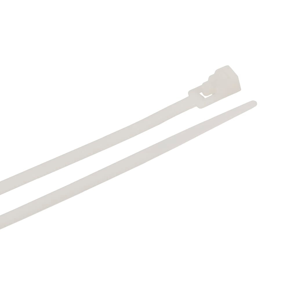 Cable Ties, 8 in Natural Releasable Standard Duty, 100-Pack
