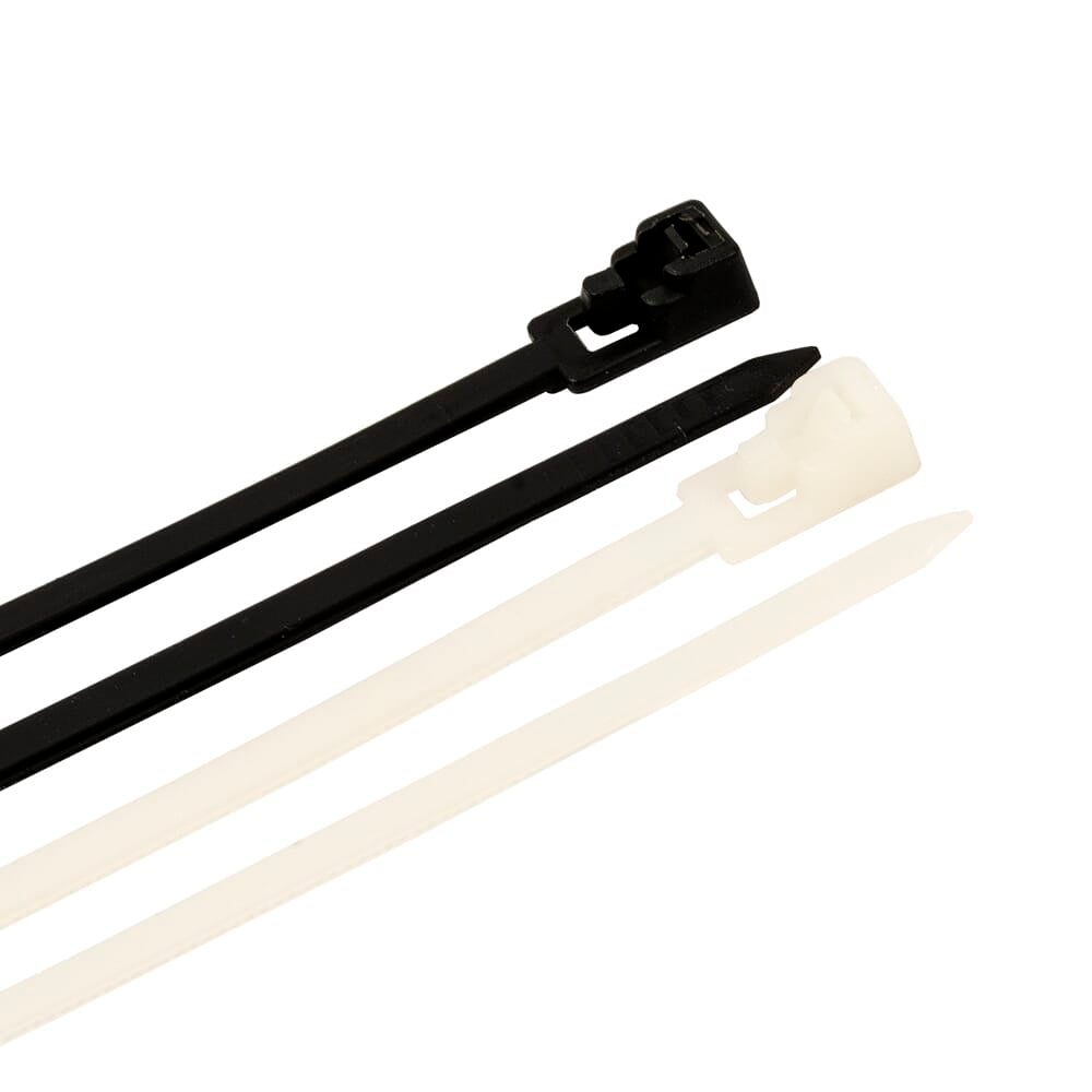 Cable Ties, 11 in Releasable Stand Duty Assortment, 100-Pack