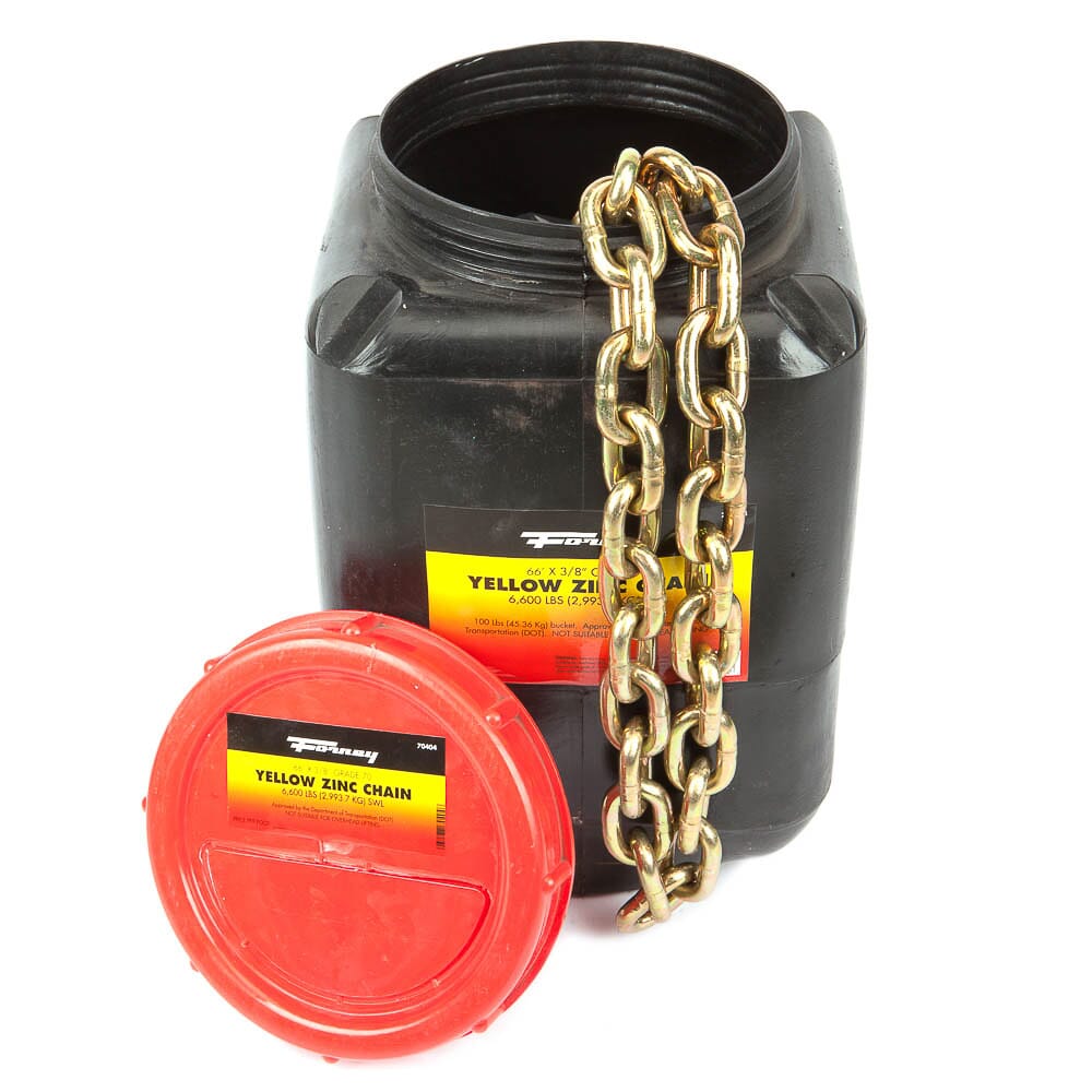 Chain, Grade 70 (G70), Yellow Zinc, 3/8 in x 66ft