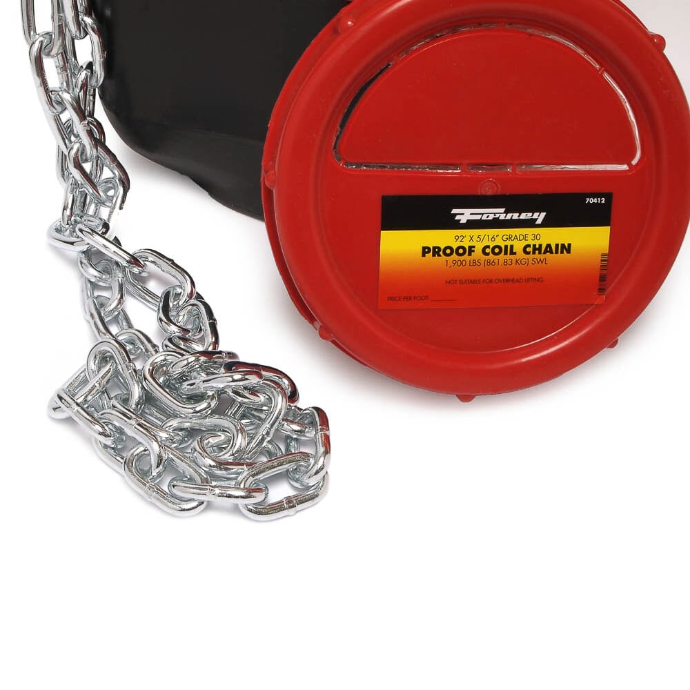 Grade 30 (G30) Proof Coil Chain, Zinc-Plated, 5/16 in x 92ft