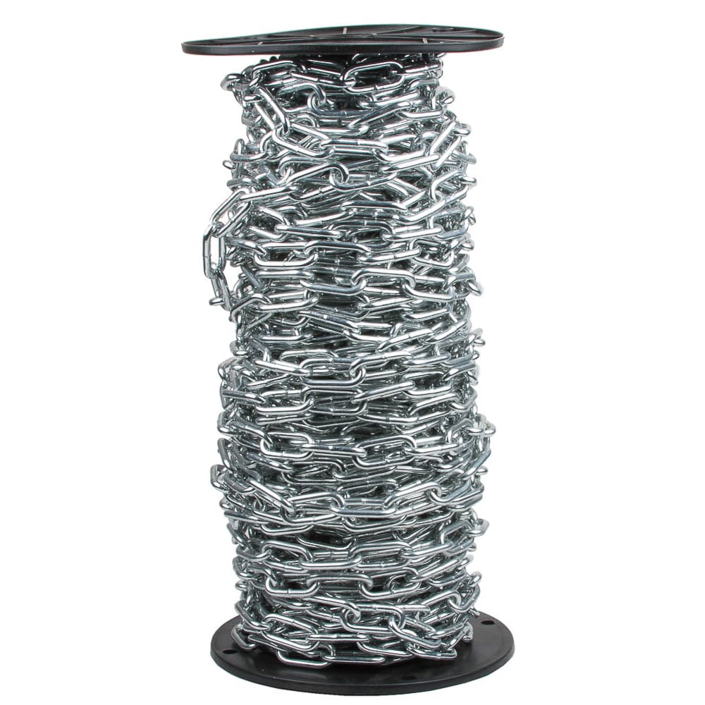 Straight Link Coil Chain, Zinc-Plated, Number 2/0 x 125ft