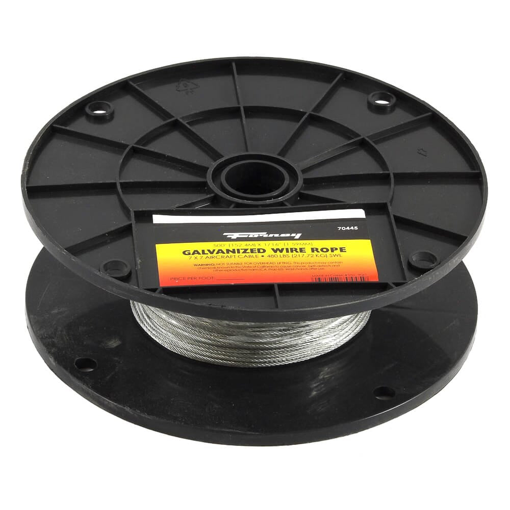 Wire Rope, Aircraft Cable, 1/16 in x 500ft