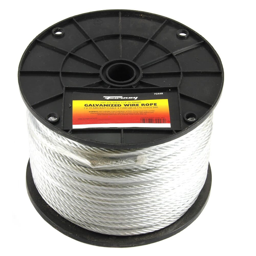 Wire Rope, Aircraft Cable, 1/4 in x 250ft