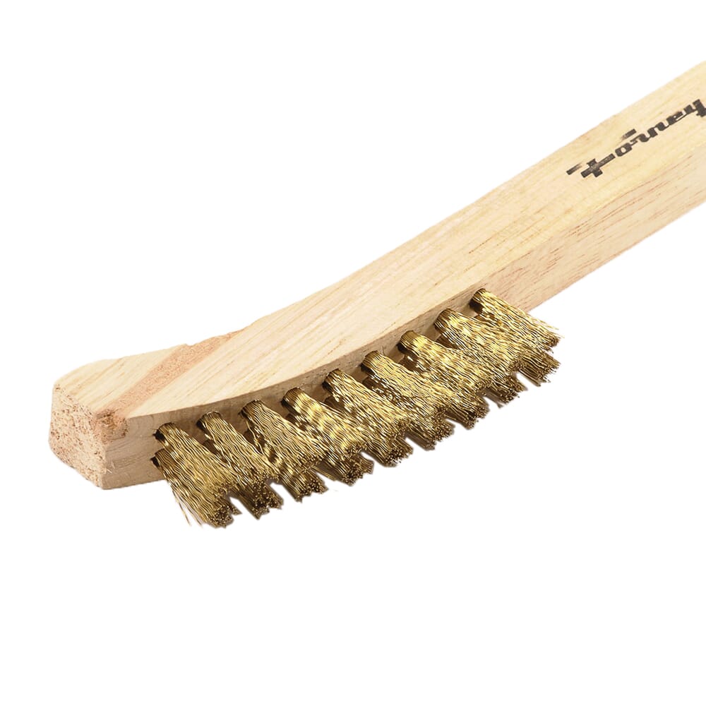 Scratch Brush with Curved Handle, Brass, 2 x 9 Rows