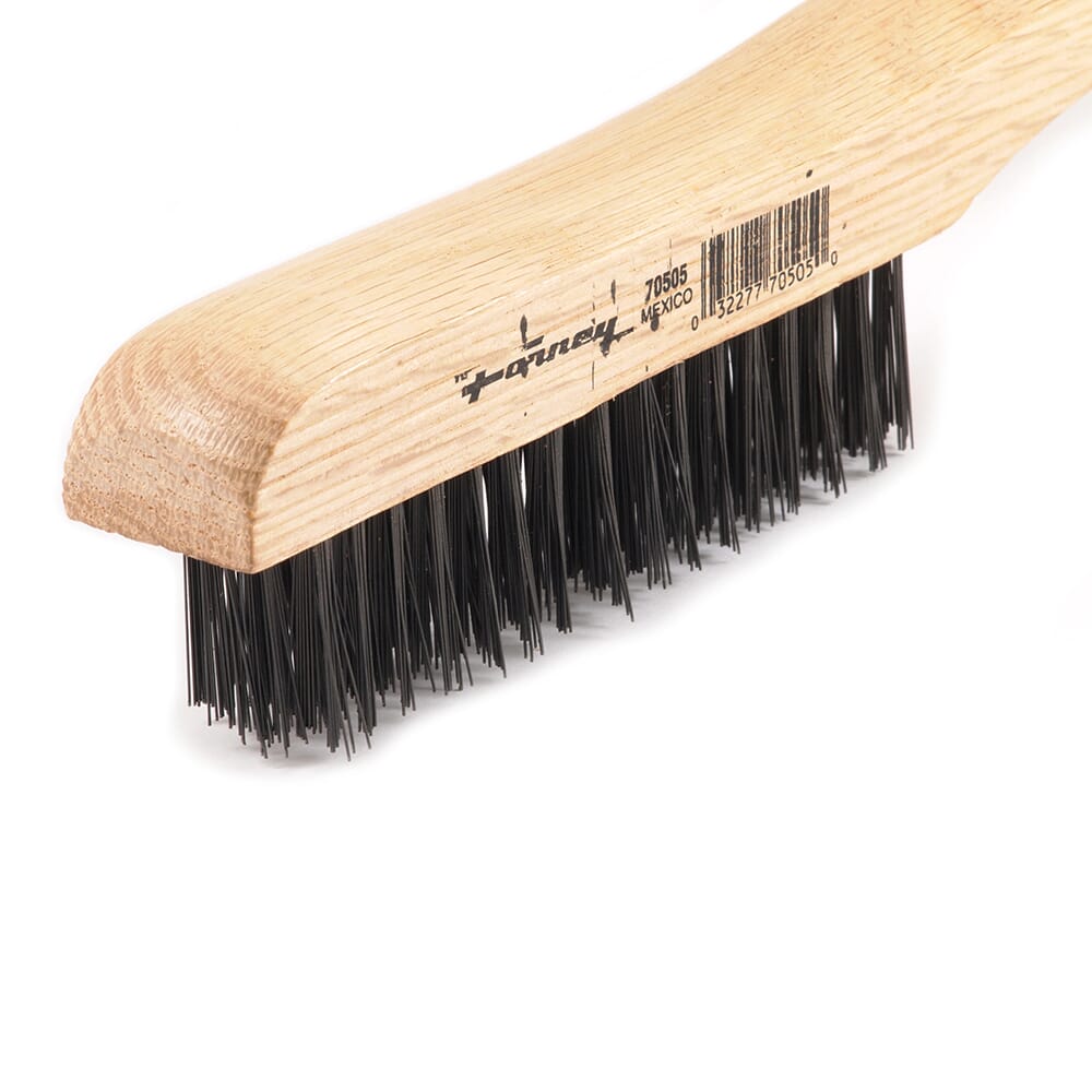 Scratch Brush with Shoe Handle, Carbon Steel, 4 x 16 Rows