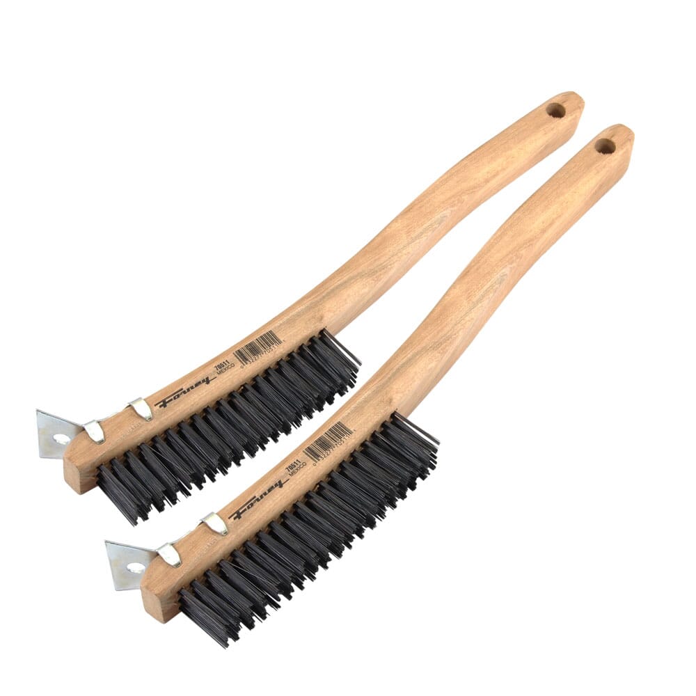 2-Pack Scratch Brush with Scraper, Carbon, 3 x 19 Rows