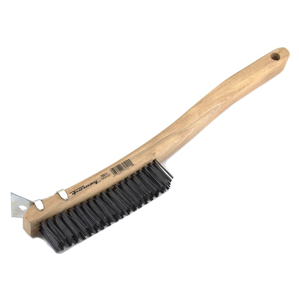 2-Pack Scratch Brush with Scraper, Carbon, 3 x 19 Rows