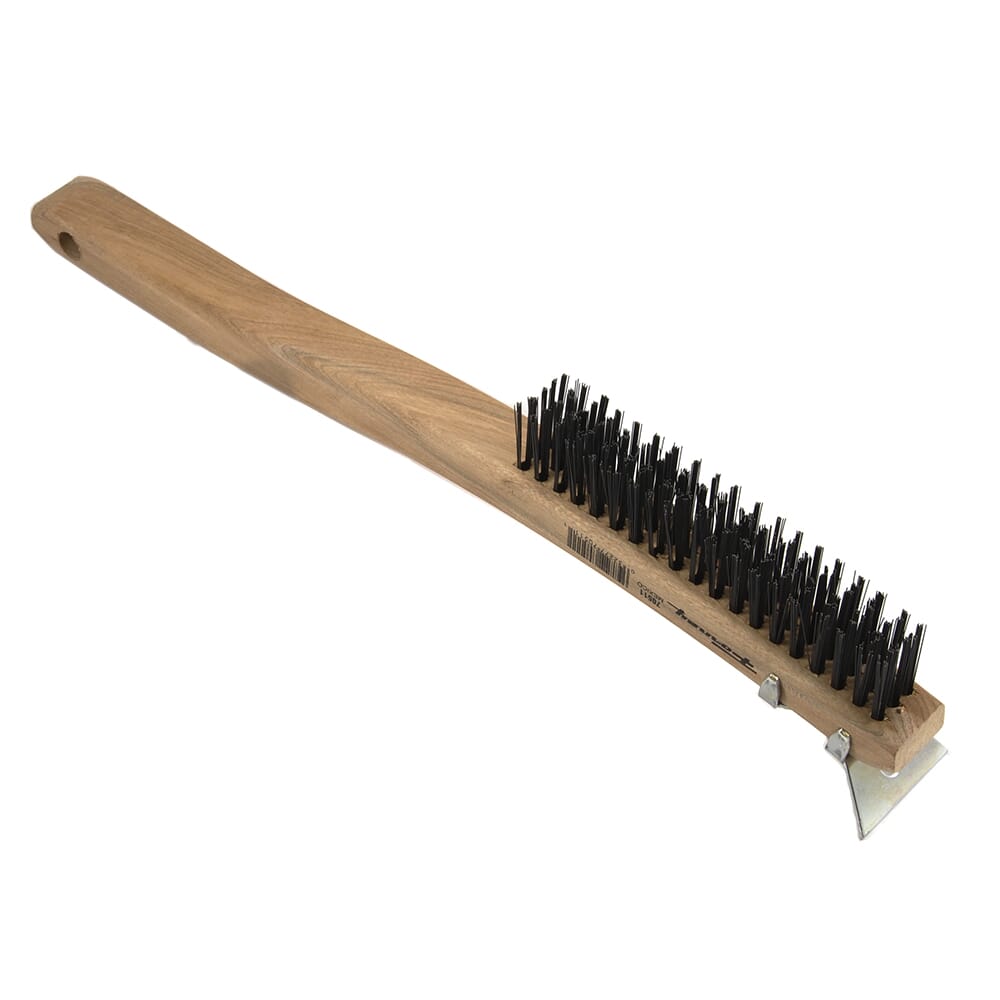 Scratch Brush with Scraper, Carbon, 3 x 19 Rows