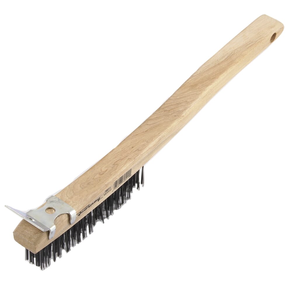 Scratch Brush with Scraper, Carbon, 3 x 19 Rows