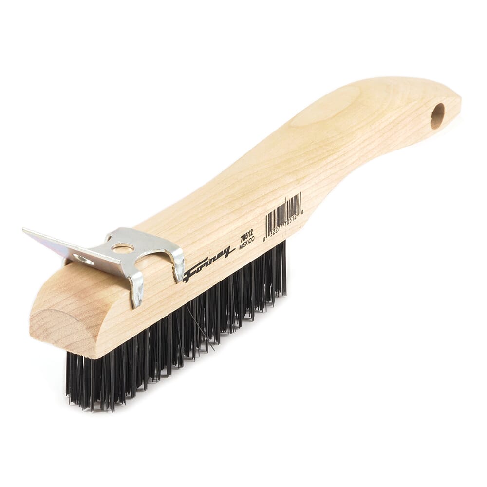 Scratch Brush with Scraper, Carbon, 4 x 16 Rows