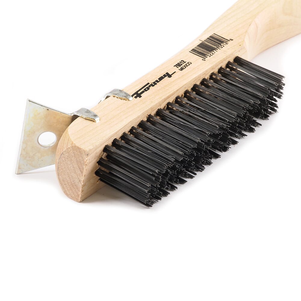 Scratch Brush with Scraper, Carbon, 4 x 16 Rows