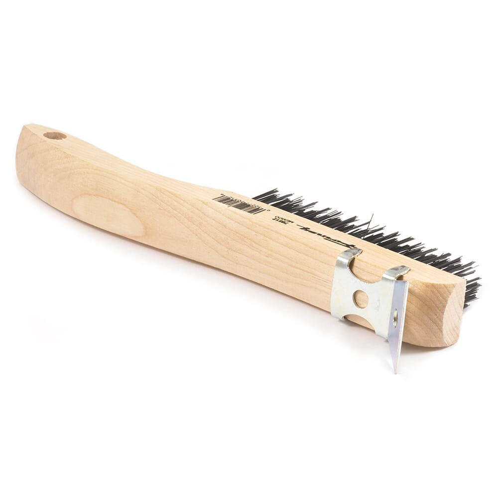 Scratch Brush with Scraper, Carbon, 4 x 16 Rows