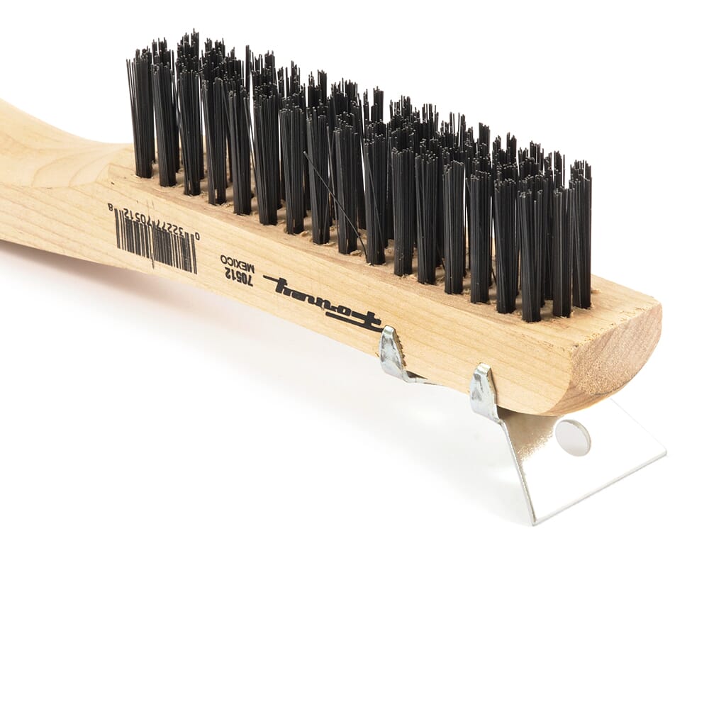 Scratch Brush with Scraper, Carbon, 4 x 16 Rows