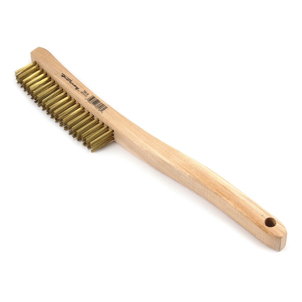 Scratch Brush with Long Handle, Brass, 3 x 19 Rows