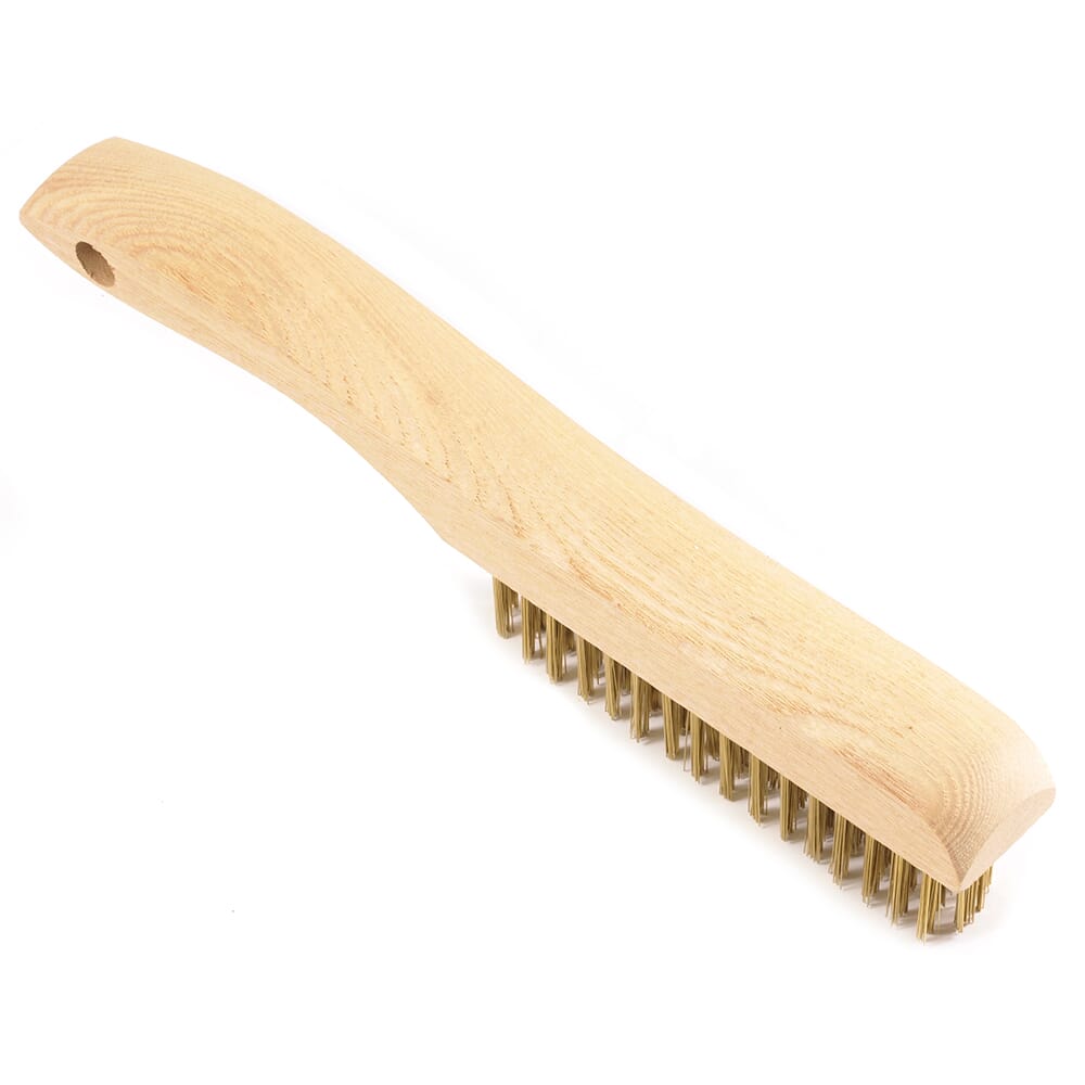Scratch Brush with Shoe Handle, Brass, 4 x 16 Rows