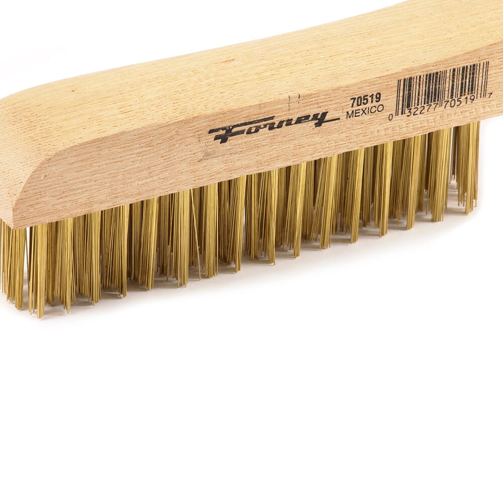 Scratch Brush with Shoe Handle, Brass, 4 x 16 Rows