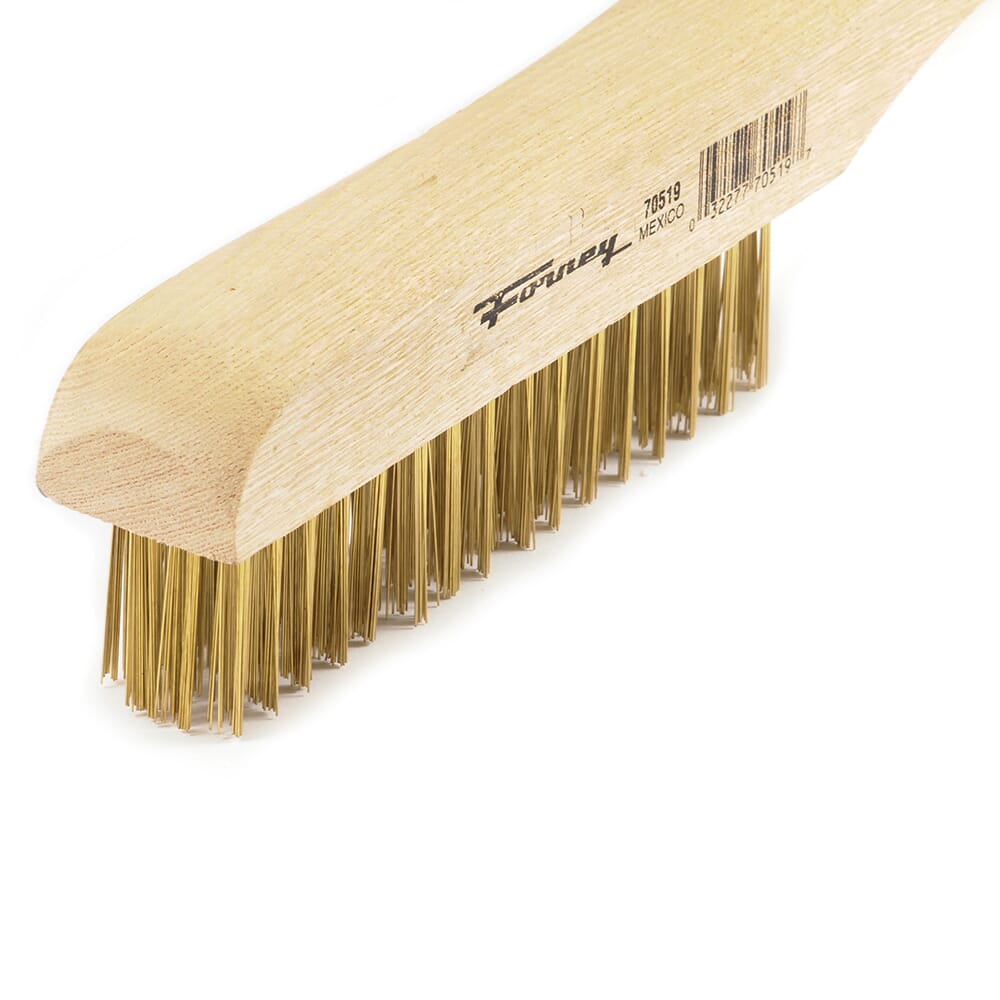 Scratch Brush with Shoe Handle, Brass, 4 x 16 Rows