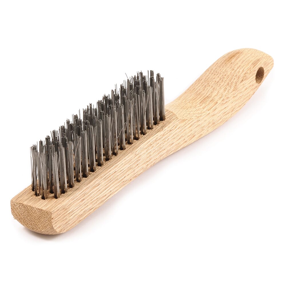 Scratch Brush with Shoe Handle, Stainless, 4 x 16 Rows