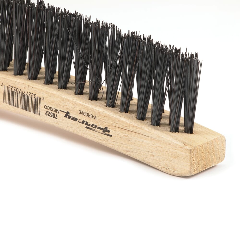 Scratch Brush, V-Groove, Carbon, 3 x 19 Rows
