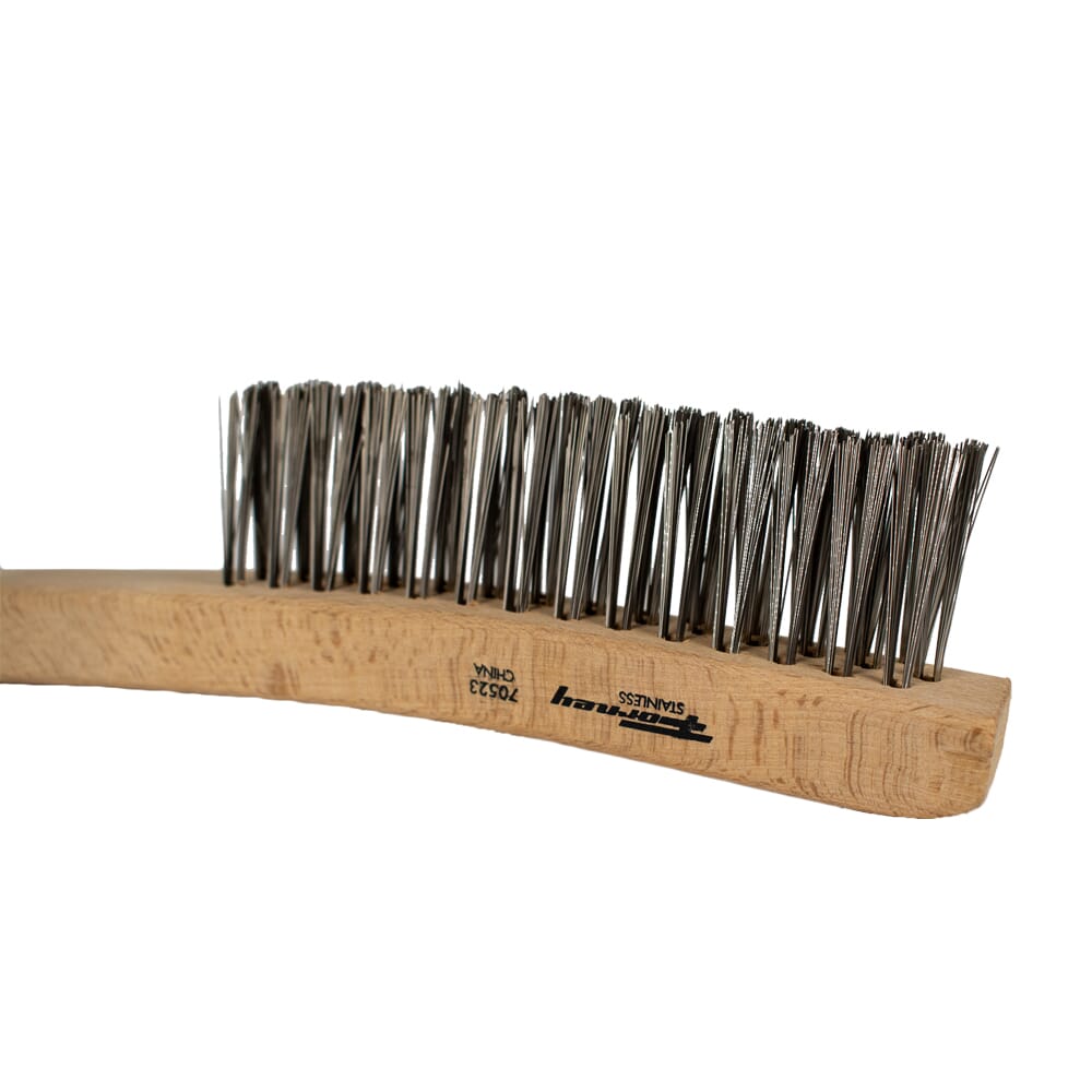 Scratch Brush, V-Groove, Stainless, 3 x 19 Rows