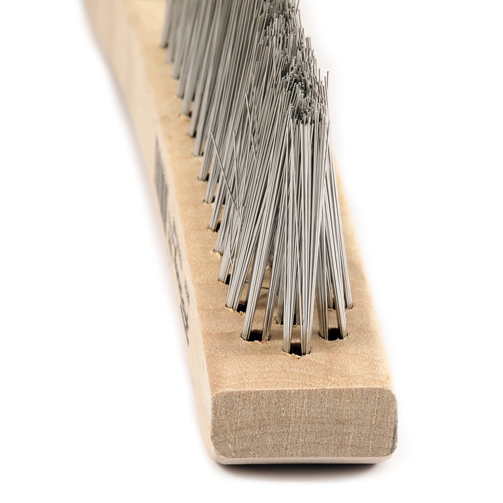 Scratch Brush, V-Groove, Stainless, 3 x 19 Rows