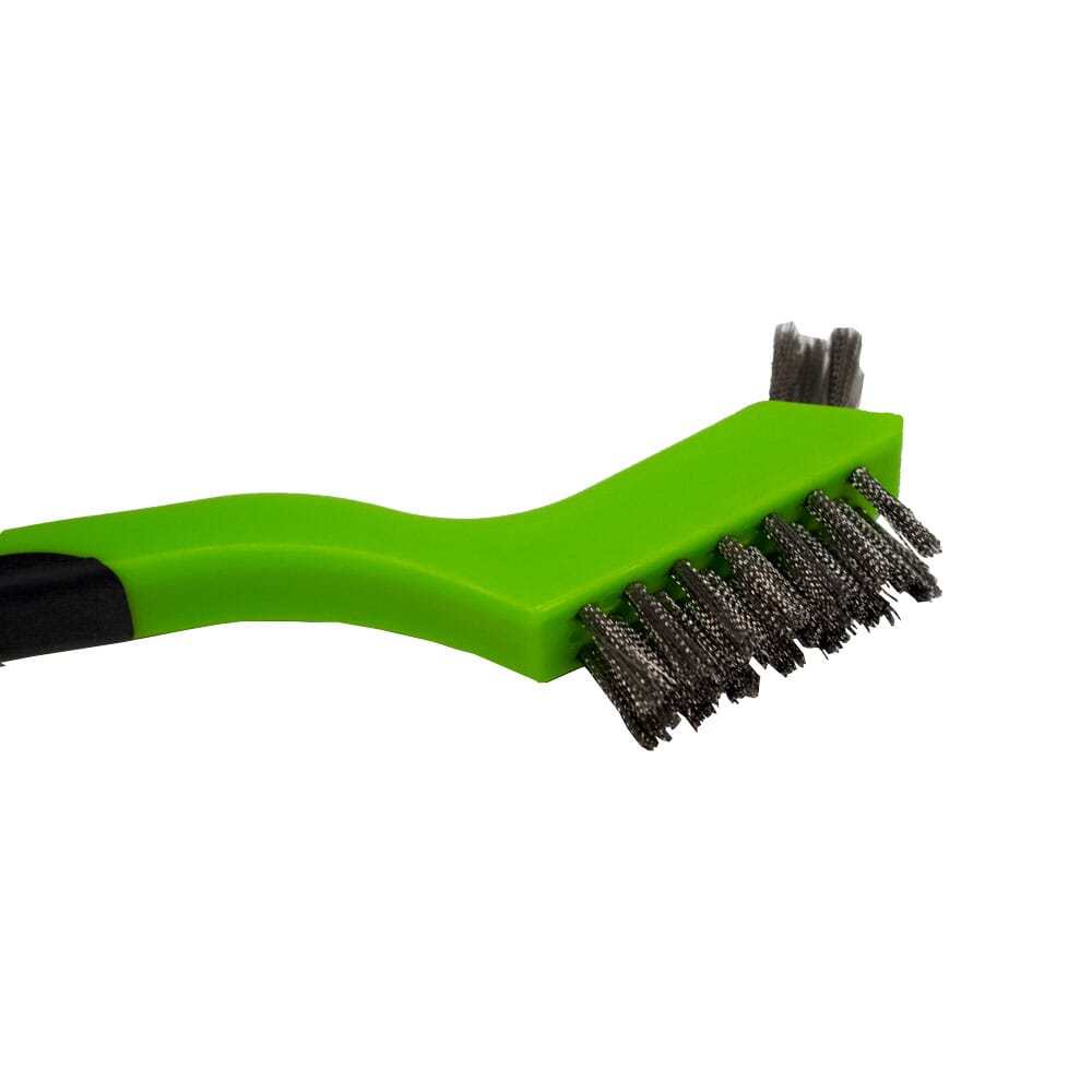 Scratch Brush with Plastic Handle, Stainless, 3 x 7 Rows