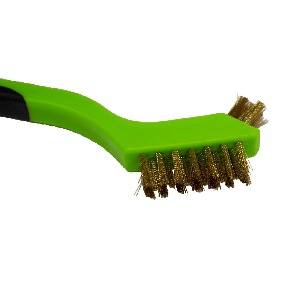 Scratch Brush with Plastic Handle, Brass, 3 x 7 Rows