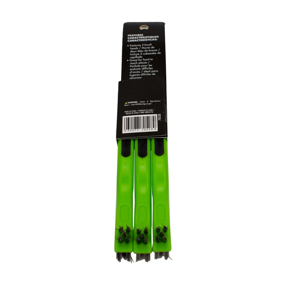 Scratch Brush with Plastic Handle, Stainless, 3 x 7 Rows, 3-Pack